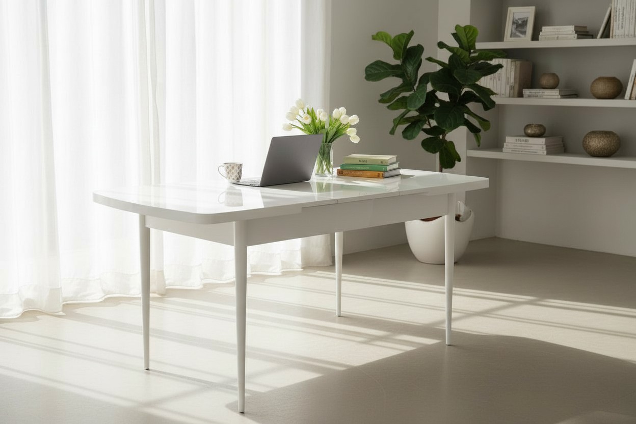 80X130 AÇILABİLİR KELEBEK MASA VE 6 ADET ELMA SANDALYE - Görsel 3