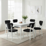 80X130 AÇILABİLİR KELEBEK MASA VE 6 ADET ELMA SANDALYE