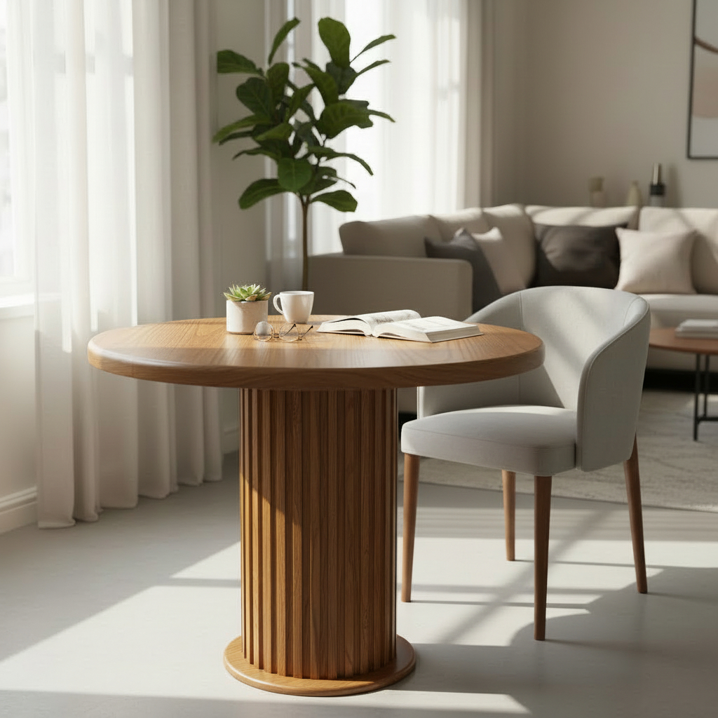 AURA YUVARLAK BOHEM 90X90 MDF MASA - Görsel 2