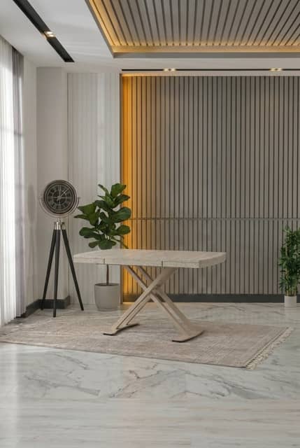 X Mdf Masa 70x110 / 70x160 (Traverten-Bej)