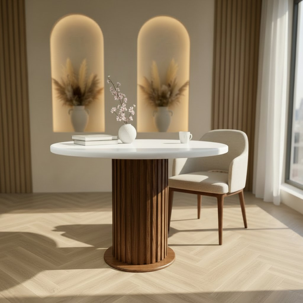 AURA YUVARLAK BOHEM 90X90 MDF MASA - Görsel 2